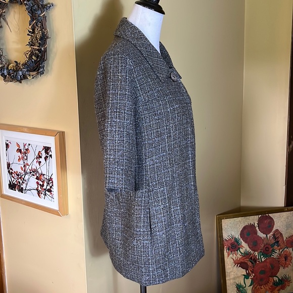 J JILL Size SMALL Tweed Blazer Mid-Skeeve Career Casual Cozy Prep MOD $189 NEW - Picture 4 of 16